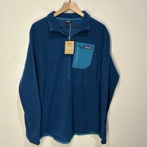 Patagonia R1 Air Zip Neck Men’s XL Lagom Blue – Grid Fleece – Lightweight – NWT